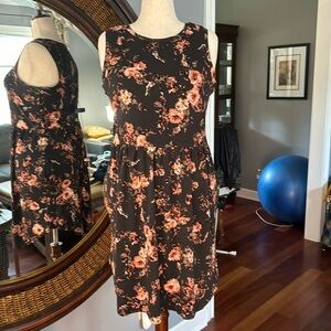 Maurices Floral Sleeveless Black Dress